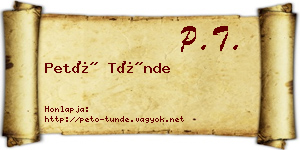 Pető Tünde névjegykártya